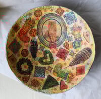 Image 6 of Christmas Paper Mache Bowl | Handmade Festive Decorative Bowl with Cat and Holiday Motifs