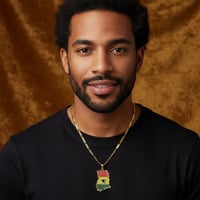 Image 1 of DIAMANTE GHANA MAP NECKLACE 