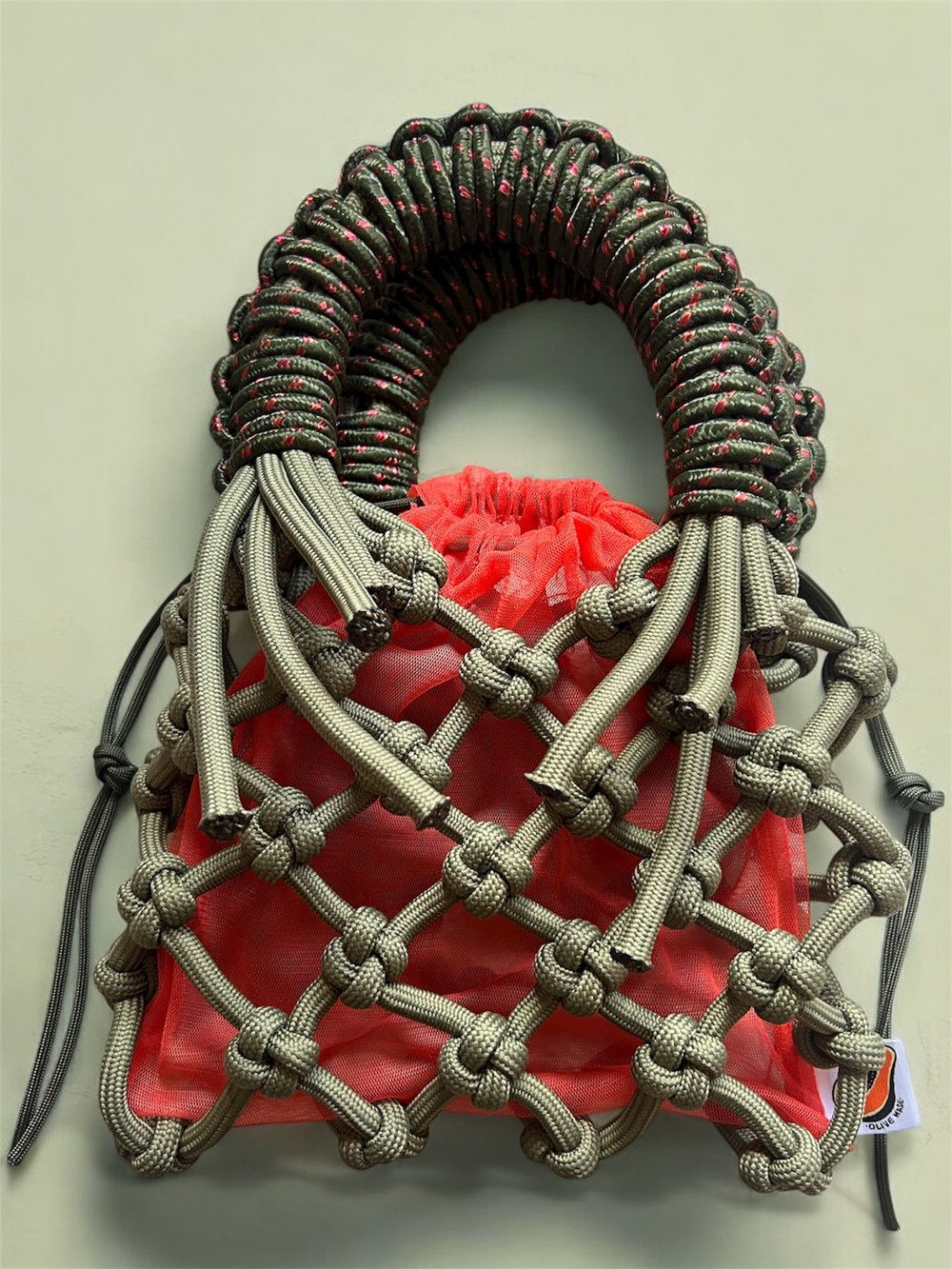 Image of Sunshine Bag: Army Green x Coral Red
