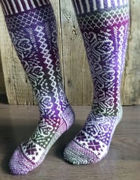 Image 3 of Wool knee socks - Purple - Ready to ship