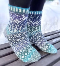 Image 2 of “Starry night” wool socks - Ready to ship