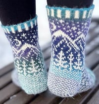 Image 3 of “Starry night” wool socks - Ready to ship