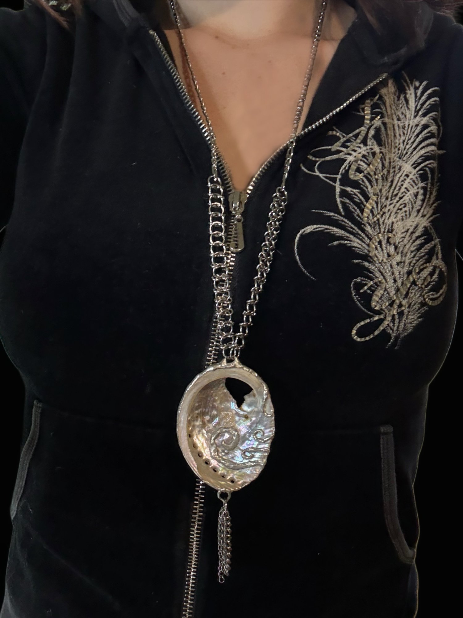 Image of Triple Swirl Drop Necklace
