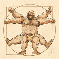 Image 1 of Print ‘vitrubear man” signed