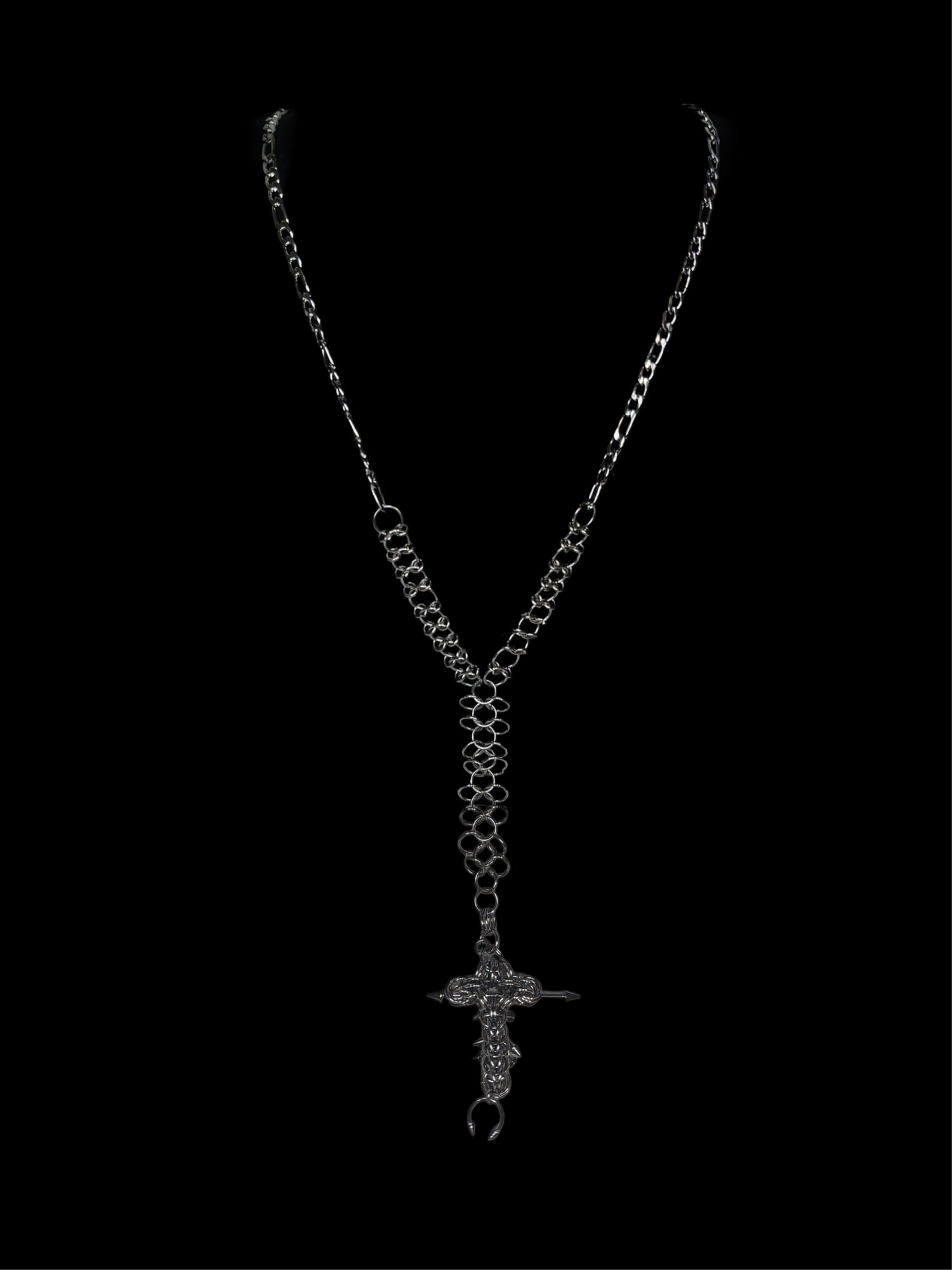 Image of Spider Cross Drop Necklace