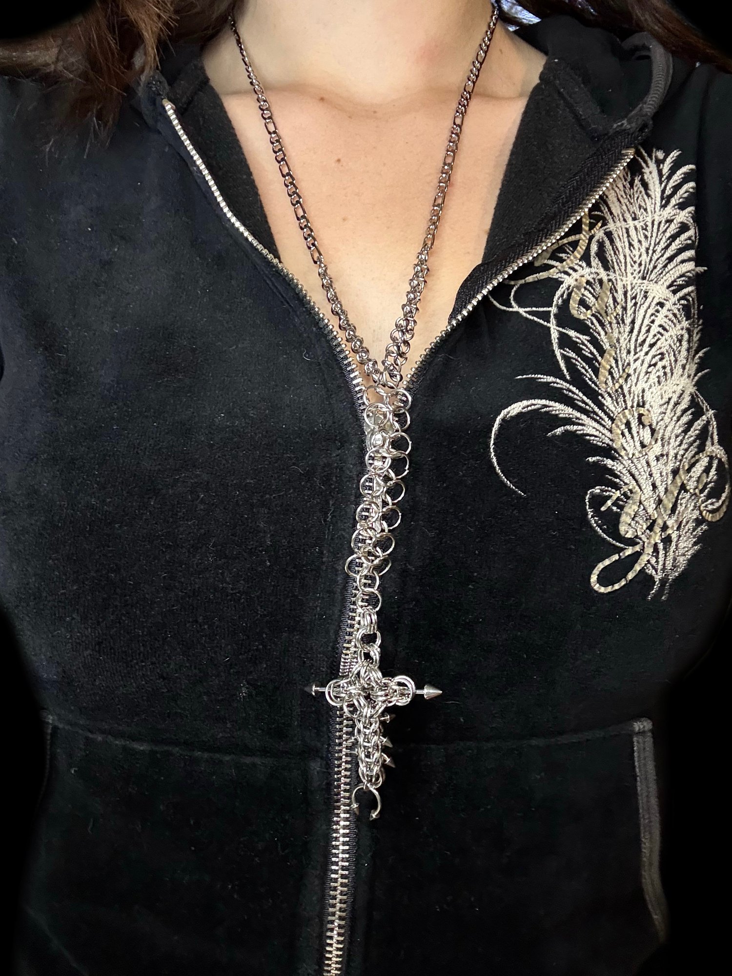 Image of Spider Cross Drop Necklace