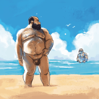 Image 1 of Print ‘beach bear” signed