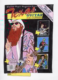 BILLY GIBBONS TEXAS GUITAR PRINT A4