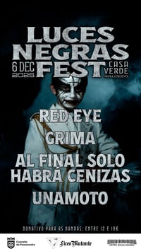 Entradas Red Eye + Grima + Al Final Solo Habrá Cenizas + Unamoto 6 Decembro