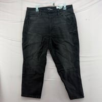 Image 1 of Time and Tru Women's High Rise Straight Leg Crop Jeans in size 18 black