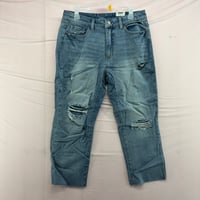 Image 1 of Time and Tru high rise blue denim cropped jeans in size 14