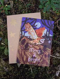 Image 1 of Moonlit Barn Owl Card