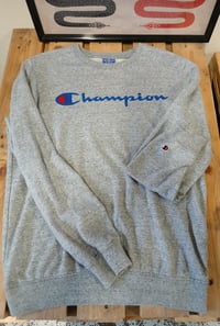 CHAMPION // SWEAT GRIS LOGO BLEU // seconde main 