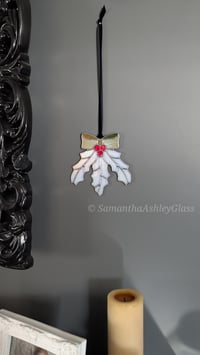 Image 1 of Holly Suncatcher - Iridescent Green & Iridescent White