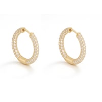 Image 1 of Stardust Pavé Huggie Hoops (Large)