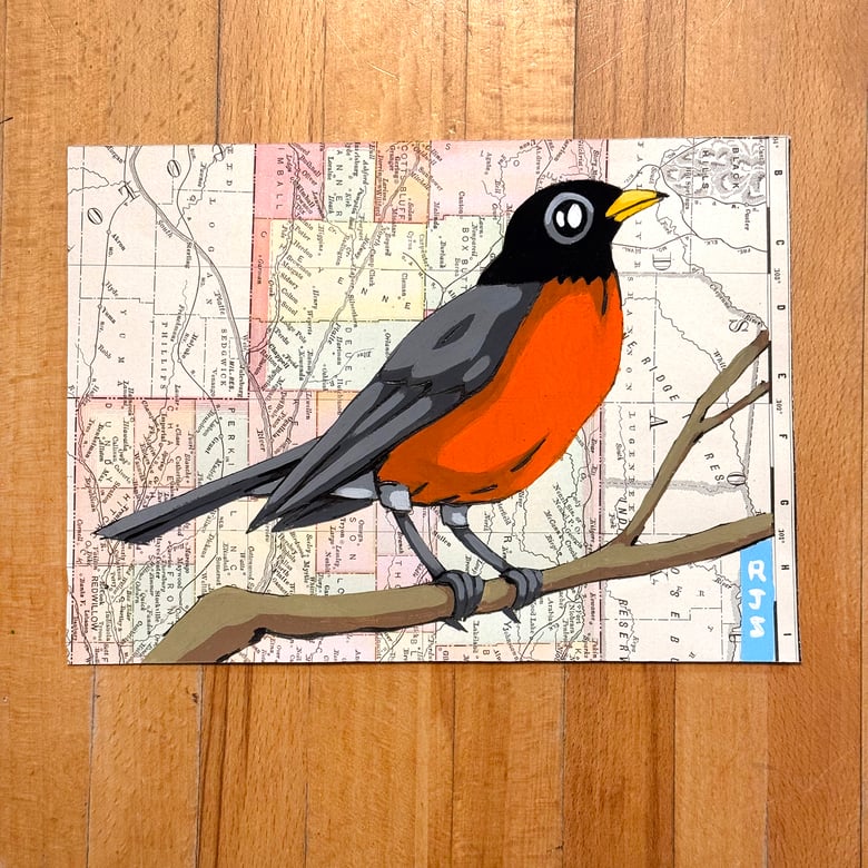 Image of American Robin / unframed original painting