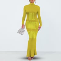 Image 1 of ALL MONEY AINT CITRON TURTLENECK MAXI