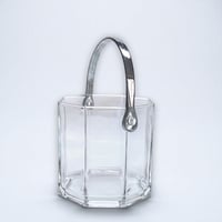 Image 2 of Seau à glace Luminarc en verre octogonal vintage 70 - seau à glaçons vintage 1970