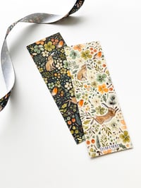 Image 4 of Double sided winter hare and robins bookmark