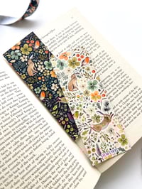 Image 6 of Double sided winter hare and robins bookmark