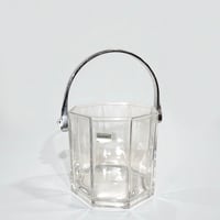 Image 1 of Seau à glace Luminarc en verre octogonal vintage 70 - seau à glaçons vintage 1970