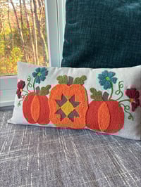 Image 1 of Pumpkin Trios Punch Needle PDF pattern