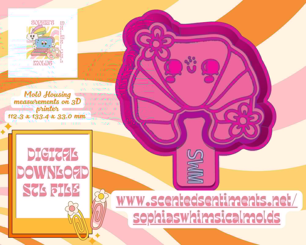 Image of Groovy Cuernito Mold|Housing Mold Maker STL File for Freshies|Candle|Aroma Beads|Freshie Mold