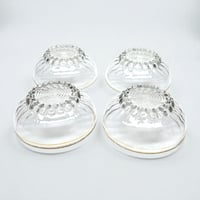 Image 11 of Service à salade de fruits en verre moulé  et dorure à décor de boules — années 50