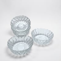 Image 2 of Coupelles - ramequins vintage en verre pressé motif géométrique - 1960 - 1970