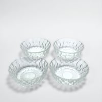 Image 1 of Coupelles - ramequins vintage en verre pressé motif géométrique - 1960 - 1970