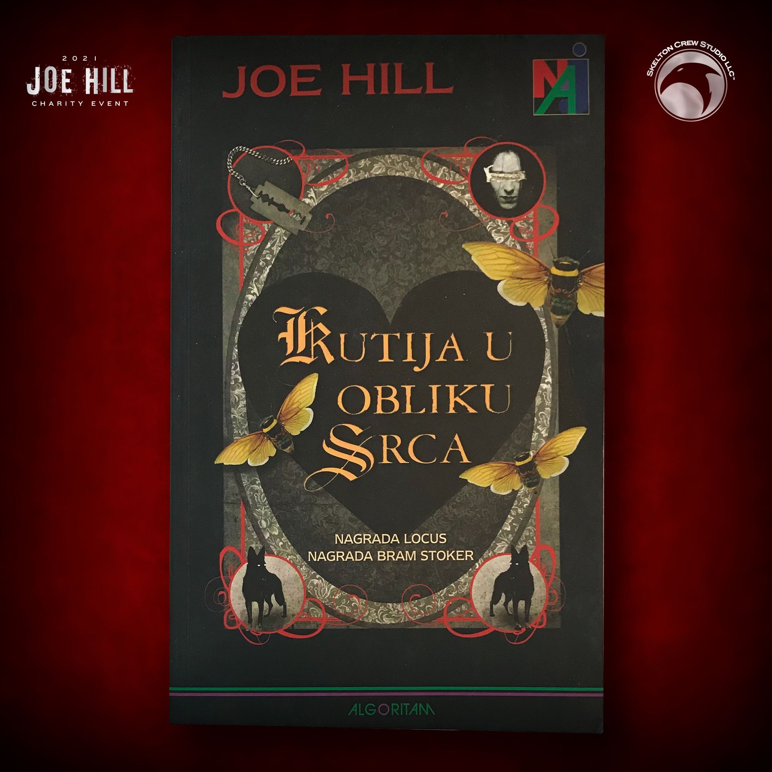 Image of JOE HILL 2025 CHARITY EVENT 26: SIGNED/DOODLED Heart-Shaped Box PB - Croatian DAMAGED