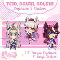 Image 1 of Gold Ship / Tokai Teio / Oguri Cap Acrylic Keychains and Stickers