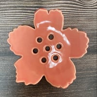 Image 2 of Pink Flower Shaped Ceramic Soap Dish