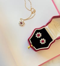 Image 2 of Ruby Halo Stud Earring