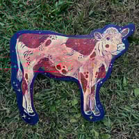 Image 3 of Wood Cow Painting