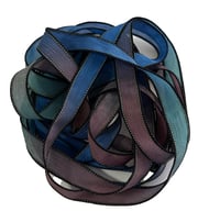 Image 4 of 1PC. WIZARD'S MAGIC 42" hand dyed wrist wrap bracelet silk ribbon//Yoga wrist wrap bracelet ribbon