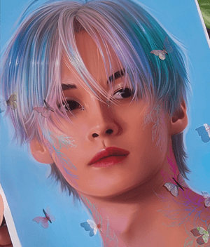 "Fleeting Moments" Large Art Print With 3D Butterflies 8.5 x 11