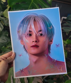 "Fleeting Moments" Large Art Print With 3D Butterflies 8.5 x 11