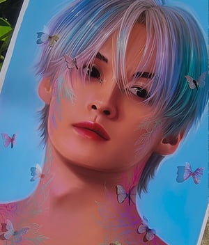 "Fleeting Moments" Large Art Print With 3D Butterflies 8.5 x 11