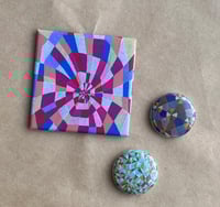 Image 1 of Set of 2 buttons + a magnet from Ghosts Walk Differently
