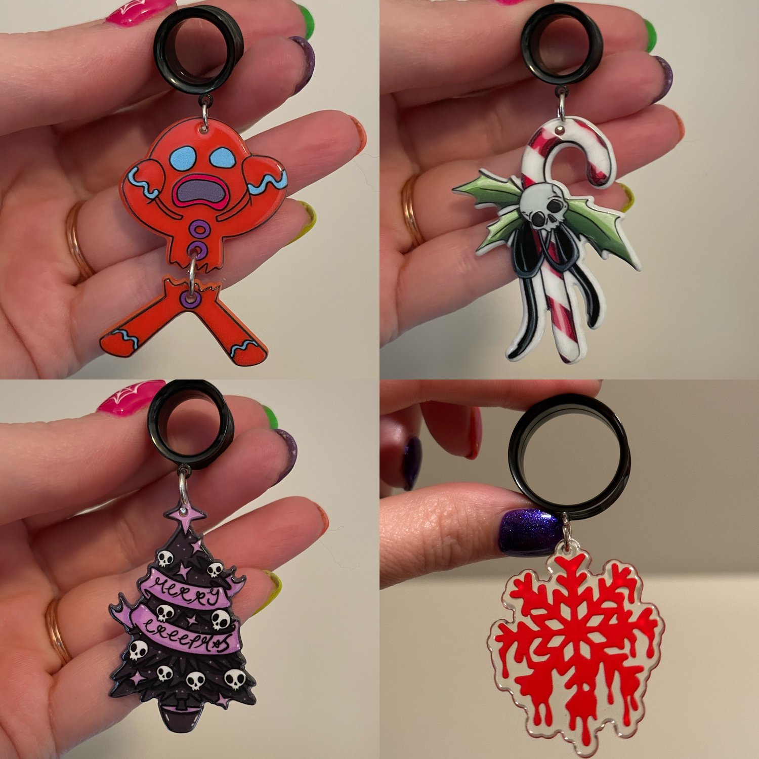 Image of Creepy Christmas Dangles (sizes 4g-2")
