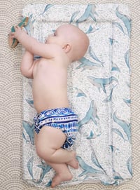 Image 3 of Floral whale Changing mat (ready to ship)