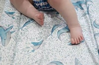 Image 5 of Floral whale Changing mat (ready to ship)