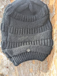 Image 1 of Black Slouchy Mustard Seed Beanie