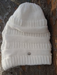 Image 1 of White Slouchy Mustard Seed Beanie