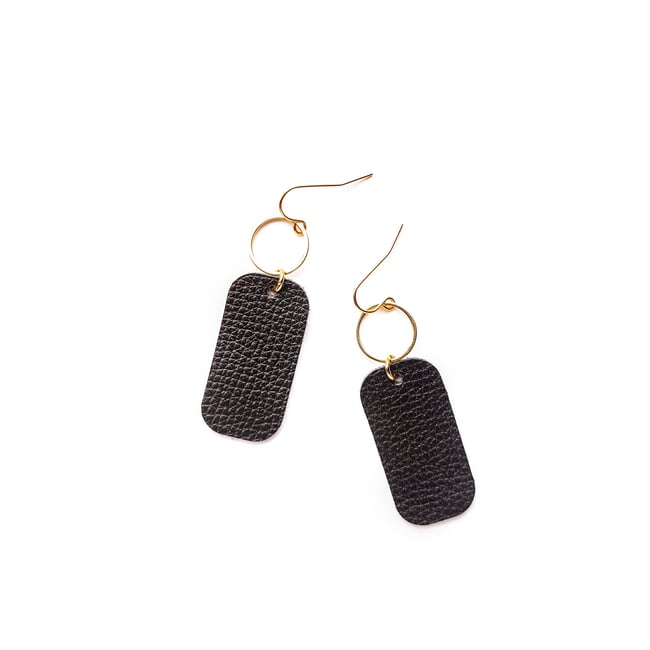 Noir Leather Earrings 