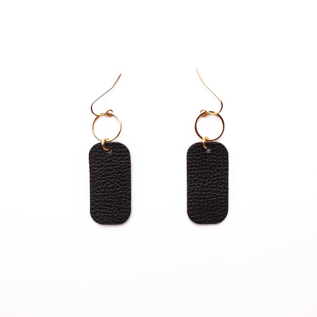 Noir Leather Earrings 