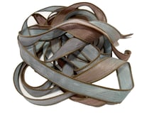 Image 2 of 1PC. SEAGLASS 42" hand dyed wrist wrap bracelet silk ribbon//Yoga wrist wrap bracelet ribbon