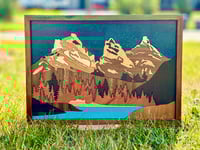Image 2 of Three Sisters , Canmore , Alberta : Original Handmade wooden wall art
