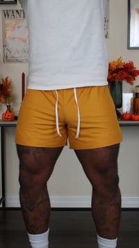 Image 1 of Gold refined signature knit shorts 
